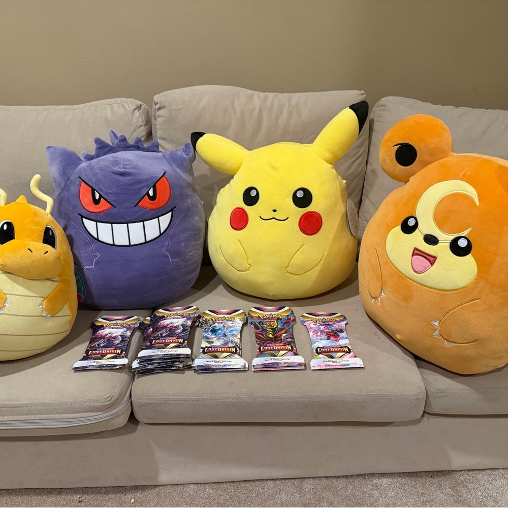 NWT Pokemon 14” Squishmallows: Gengar, Teddirusa + 10” Dragonite